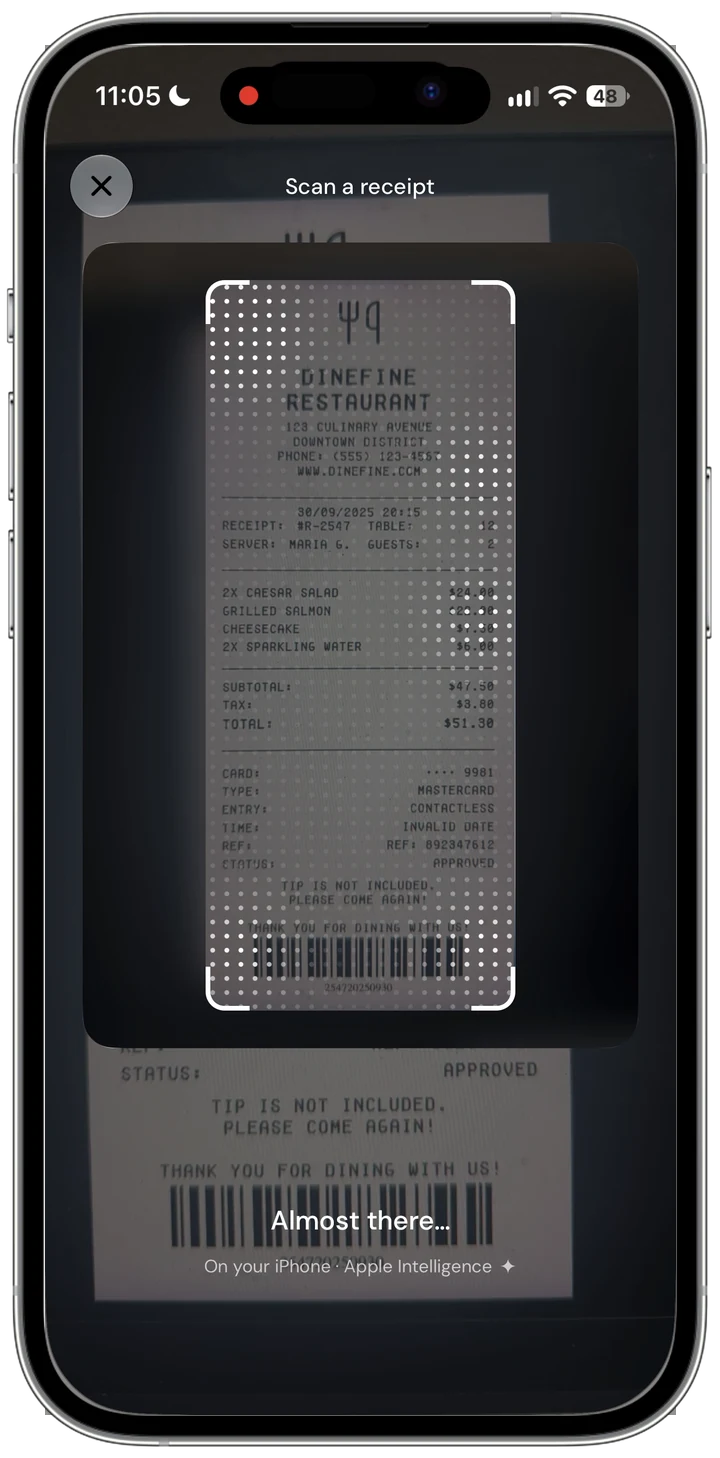 Receipt scanner